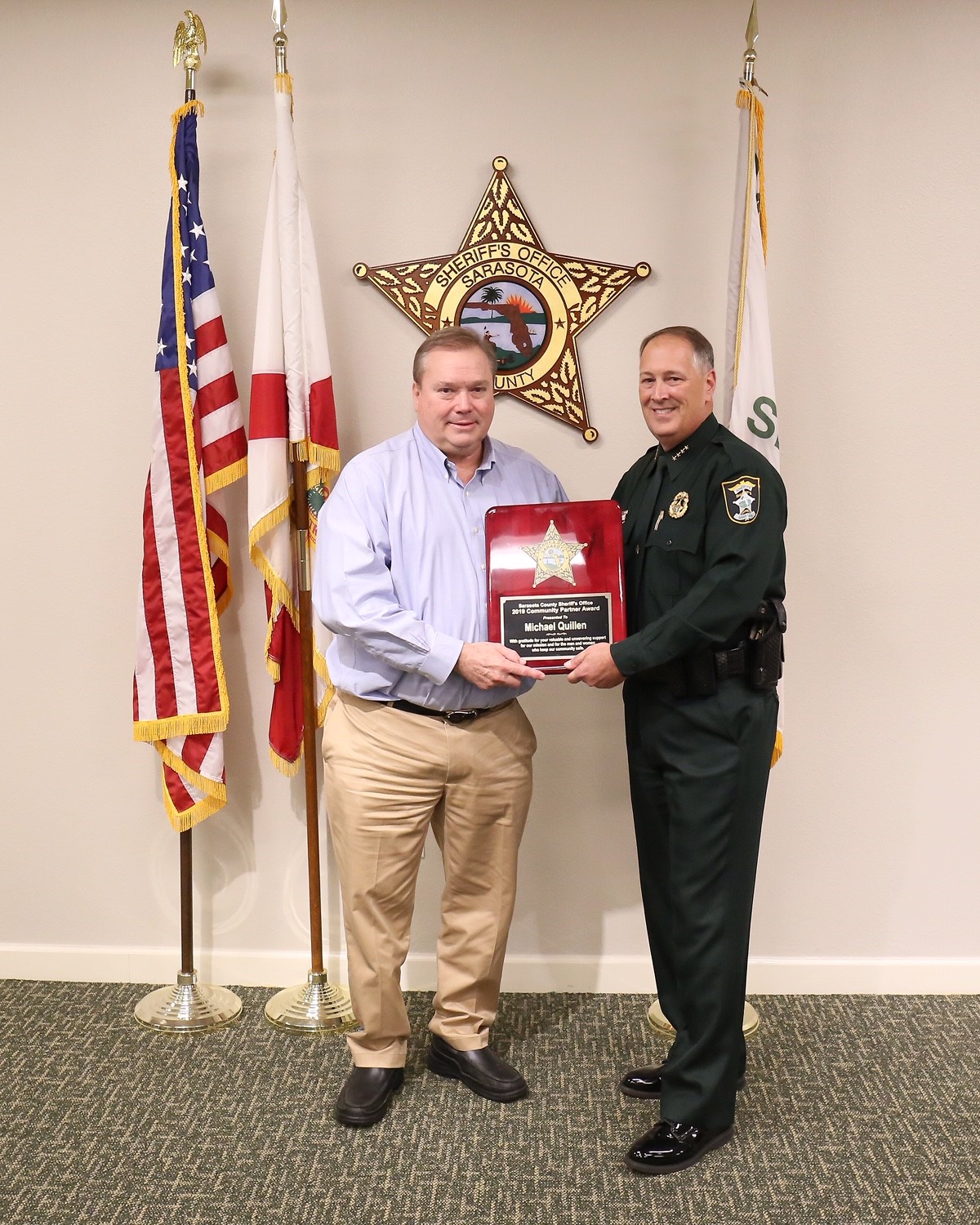 Sarasota Herald-Tribune: Sarasota Sheriff’s Office presents community award to Mike Quillen